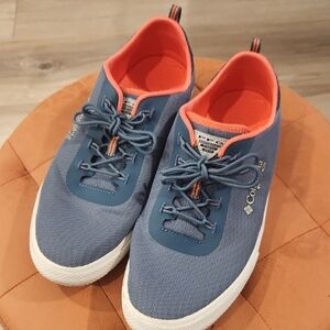 Blue and Coral Columbia PFG Shoes